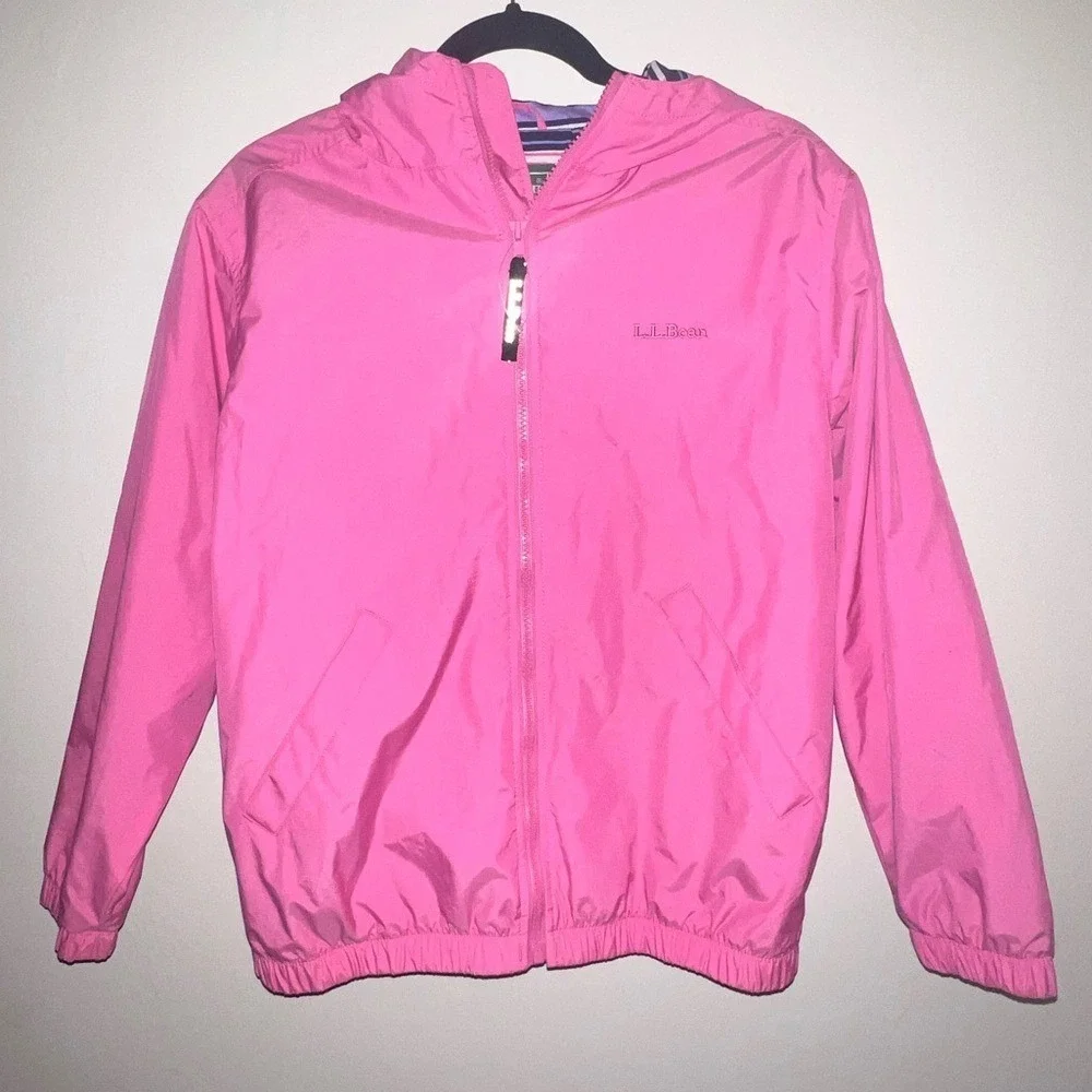 Girls Pink Large LL BEAN COAT 14/16 NWOT Valentines‎
